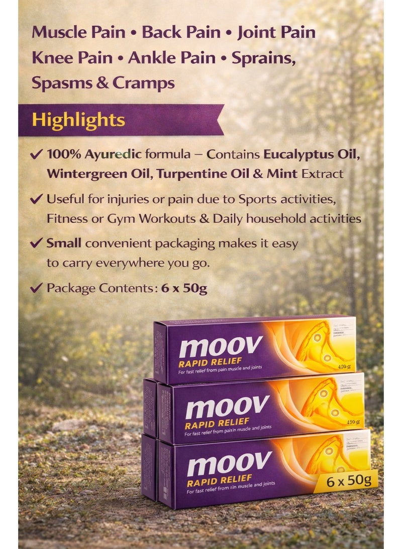 موف كريم مسكن آلام سريع المفعول 50 جم – عبوة 6 قطع | تركيبة أيورفيدية 100% لآلام الظهر والعضلات والمفاصل - Image 5